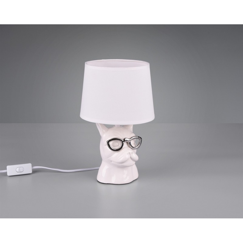 24,95 € Envoi gratuit | Lampe de table Reality Dosy Ø 18 cm. Salle et chambre. Style moderne. Céramique. Couleur blanc