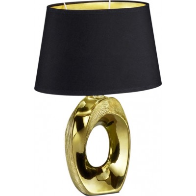 Lámpara de sobremesa Reality Taba 33×23 cm. Salón y dormitorio. Estilo moderno. Cerámica. Color dorado