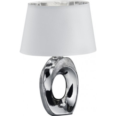 Lámpara de sobremesa Reality Taba 33×23 cm. Salón y dormitorio. Estilo moderno. Cerámica. Color plata