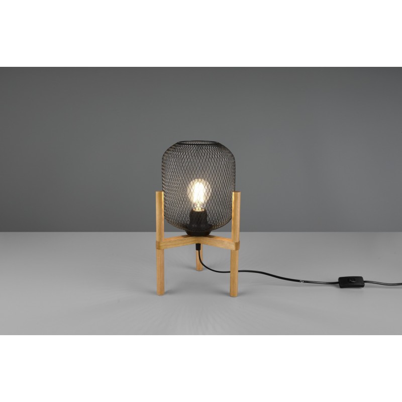 59,95 € Free Shipping | Table lamp Reality Calimero Ø 22 cm. Living room and bedroom. Vintage Style. Metal casting. Black Color