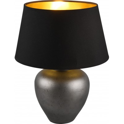 62,95 € Free Shipping | Table lamp Reality Abby Ø 30 cm. Living room and bedroom. Modern Style. Ceramic. Old nickel Color