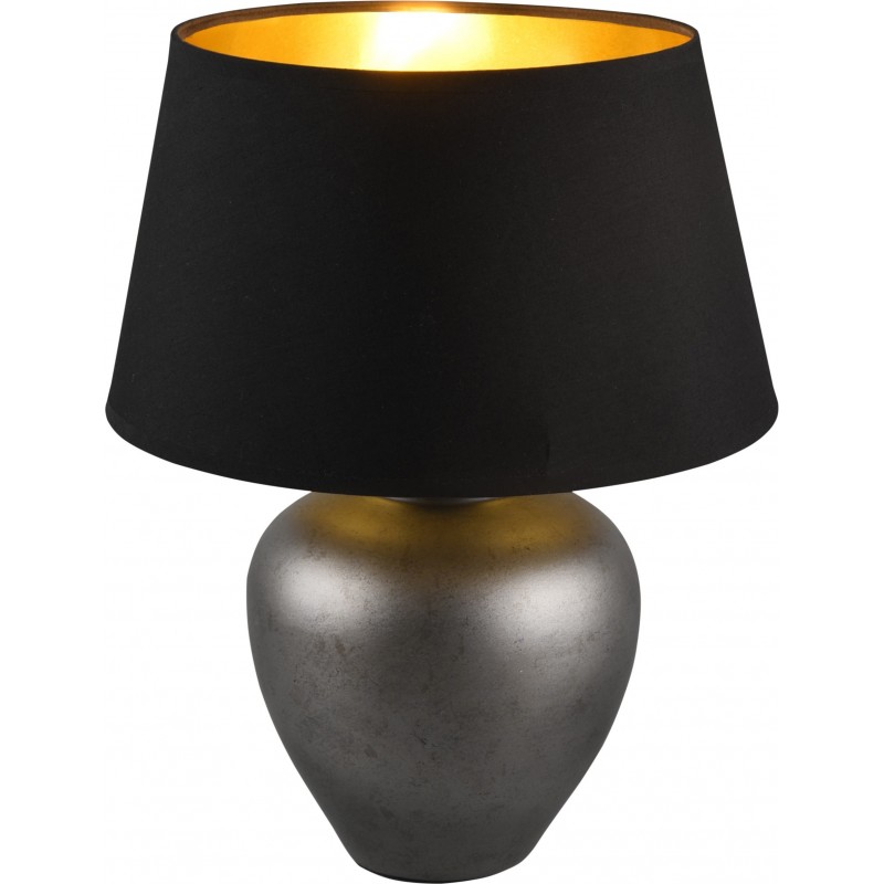 58,95 € Free Shipping | Table lamp Reality Abby Ø 30 cm. Living room and bedroom. Modern Style. Ceramic. Old nickel Color