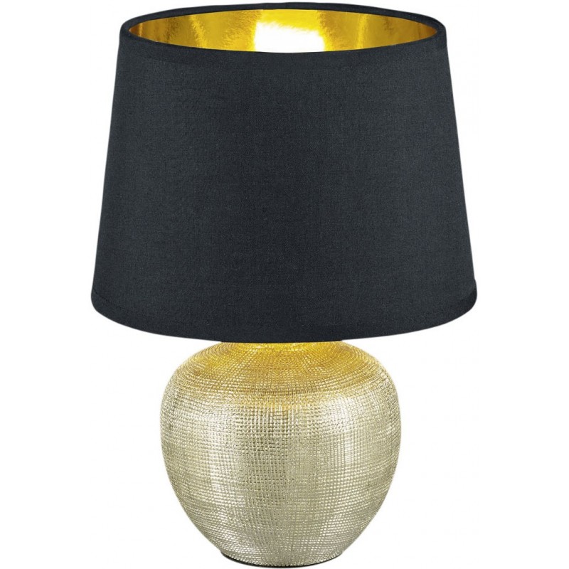 24,95 € Free Shipping | Table lamp Reality Luxor Ø 18 cm. Living room and bedroom. Modern Style. Ceramic. Golden Color
