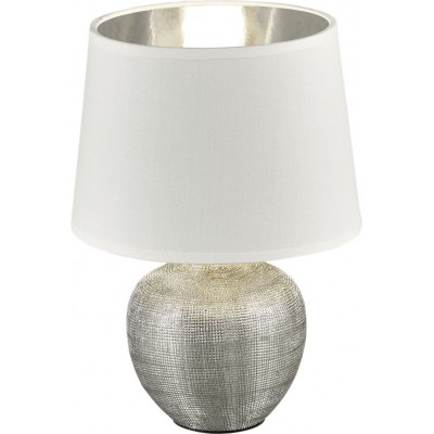 25,95 € Free Shipping | Table lamp Reality Luxor Ø 18 cm. Living room and bedroom. Modern Style. Ceramic. Silver Color