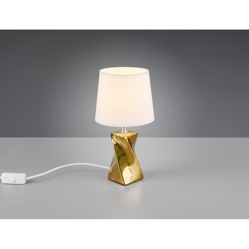 24,95 € Free Shipping | Table lamp Reality Abeba Ø 15 cm. Living room and bedroom. Modern Style. Ceramic. Golden Color