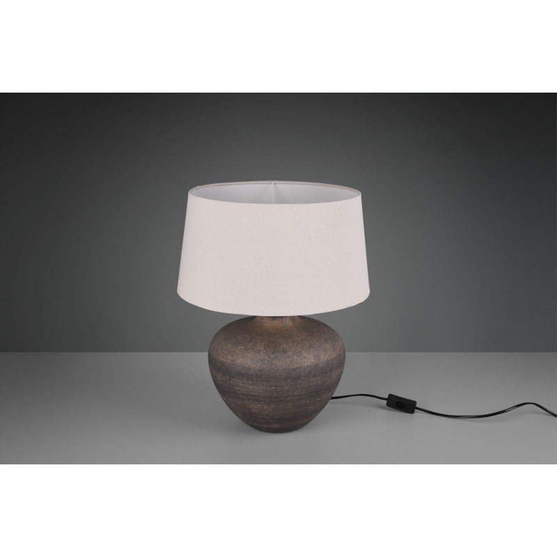 111,95 € Free Shipping | Table lamp Reality Lou Ø 38 cm. Living room and bedroom. Modern Style. Ceramic. Brown Color