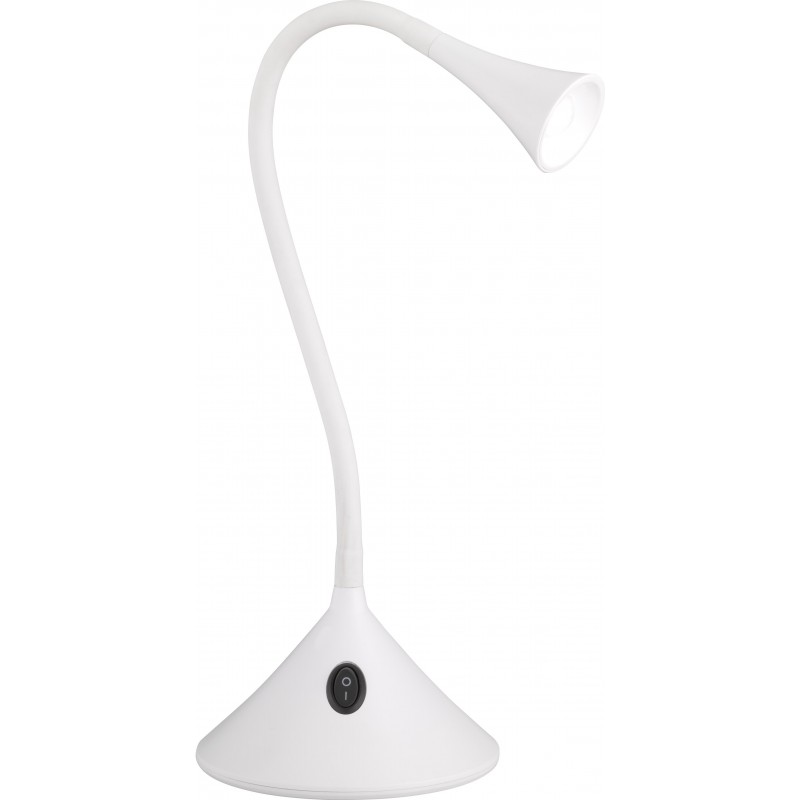 26,95 € Free Shipping | Desk lamp Reality Viper 3W 3000K Warm light. 32×14 cm. Flexible. Integrated LED Living room, bedroom and kids zone. Modern Style. Plastic and polycarbonate. White Color
