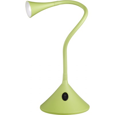 27,95 € Free Shipping | Desk lamp Reality Viper 3W 3000K Warm light. 32×14 cm. Flexible. Integrated LED Living room, bedroom and kids zone. Modern Style. Plastic and polycarbonate. Green Color
