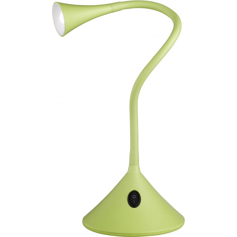 26,95 € Free Shipping | Desk lamp Reality Viper 3W 3000K Warm light. 32×14 cm. Flexible. Integrated LED Living room, bedroom and kids zone. Modern Style. Plastic and polycarbonate. Green Color