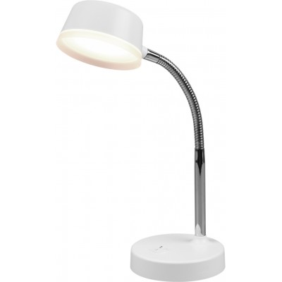 Lámpara de escritorio Reality Kiko 4.5W 3000K Luz cálida. Ø 12 cm. LED integrado. Flexible Salón y dormitorio. Estilo moderno. Plástico y Policarbonato. Color blanco
