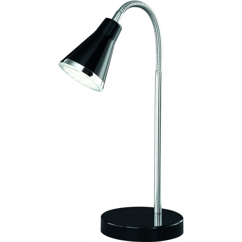 15,95 € Free Shipping | Desk lamp Reality Arras 3.8W 3000K Warm light. 38×12 cm. Flexible. Integrated LED Office. Modern Style. Plastic and Polycarbonate. Black Color