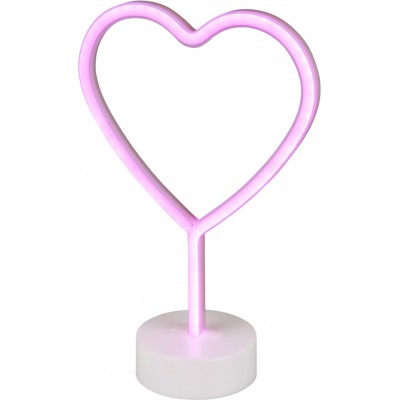 22,95 € Envio grátis | Lâmpada de mesa Reality Heart 1.8W 31×20 cm. LED integrado. Conexão USB Sala de estar e quarto. Estilo projeto. Plástico e Policarbonato. Cor branco