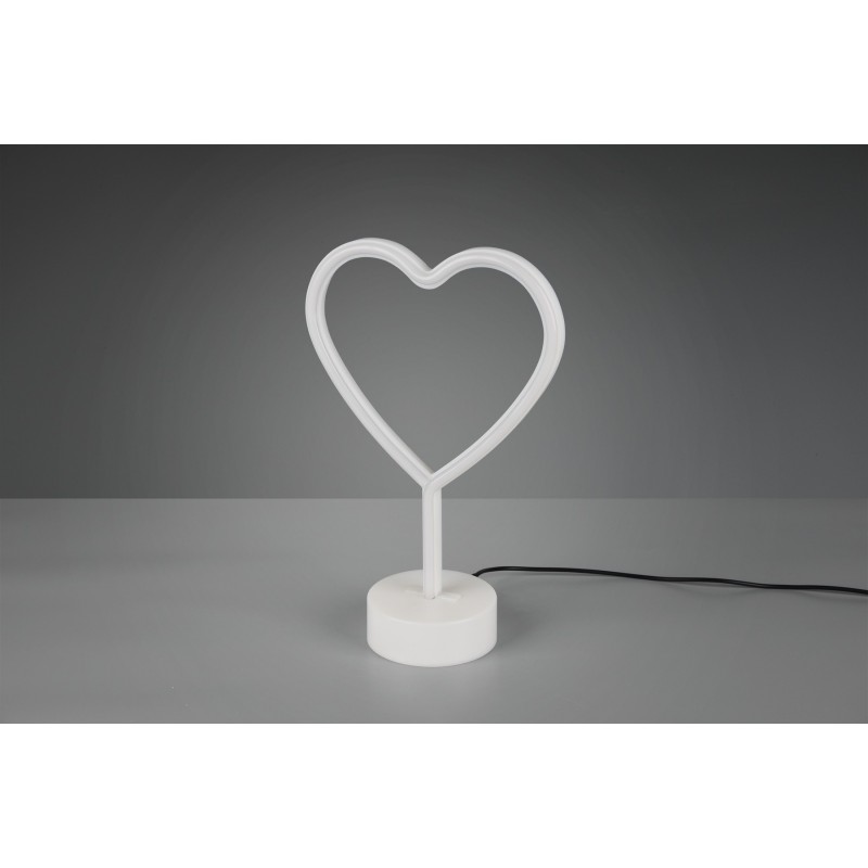 19,95 € Free Shipping | Table lamp Reality Heart 1.8W 31×20 cm. Integrated LED. USB connection Living room and bedroom. Design Style. Plastic and polycarbonate. White Color