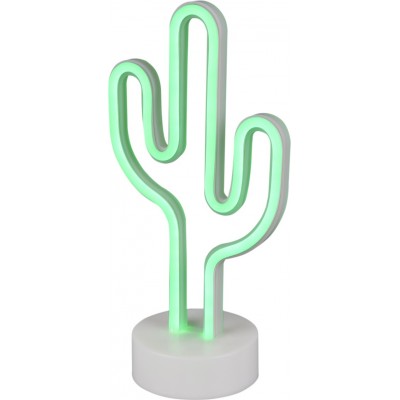 22,95 € Envio grátis | Lâmpada de mesa Reality Cactus 1.8W 30×15 cm. LED integrado. Conexão USB Sala de estar e quarto. Estilo projeto. Plástico e Policarbonato. Cor branco