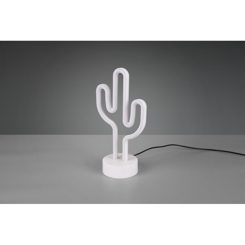 19,95 € Free Shipping | Table lamp Reality Cactus 1.8W 30×15 cm. Integrated LED. USB connection Living room and bedroom. Design Style. Plastic and polycarbonate. White Color