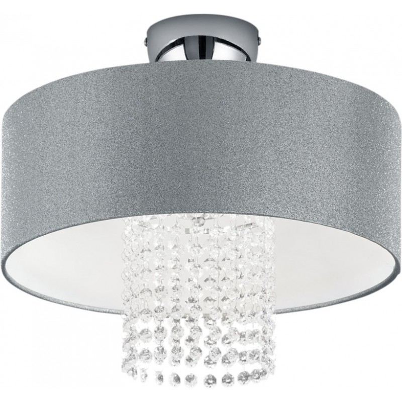 45,95 € Free Shipping | Ceiling lamp Reality King Cylindrical Shape Ø 40 cm. Living room and bedroom. Modern Style. Metal casting. Plated chrome Color