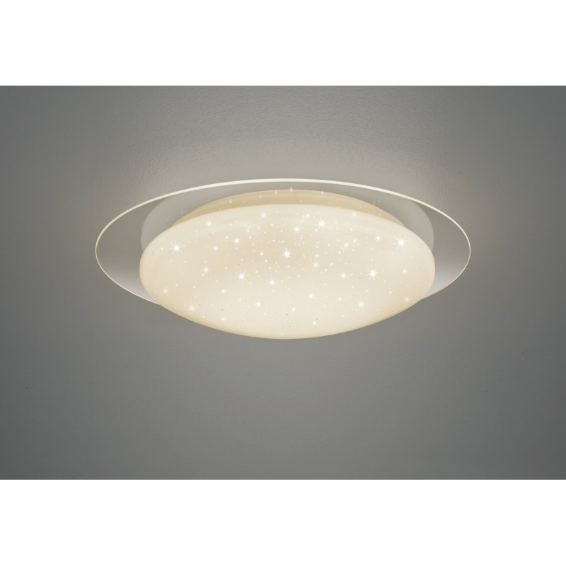 62,95 € Free Shipping | Hanging lamp Reality Frodo 18W Ø 48 cm. Star effect. Dimmable multicolor RGBW LED. Remote control Living room and bedroom. Modern Style. Plastic and polycarbonate. White Color