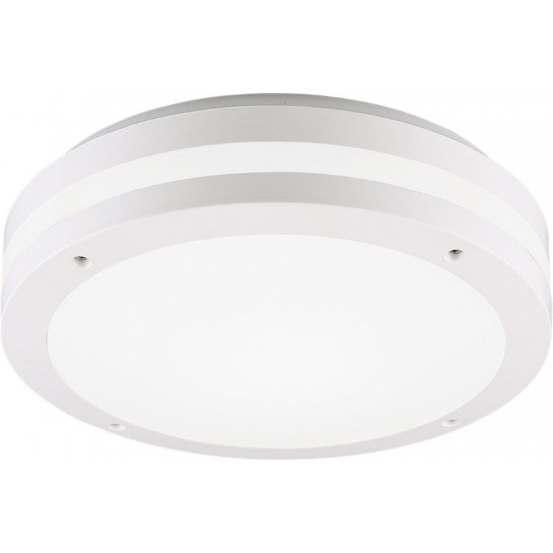 42,95 € Free Shipping | Outdoor lamp Reality Kendal 12W 3000K Warm light. Ø 30 cm. Ceiling light. Integrated LED Terrace and garden. Modern Style. Plastic and polycarbonate. White Color