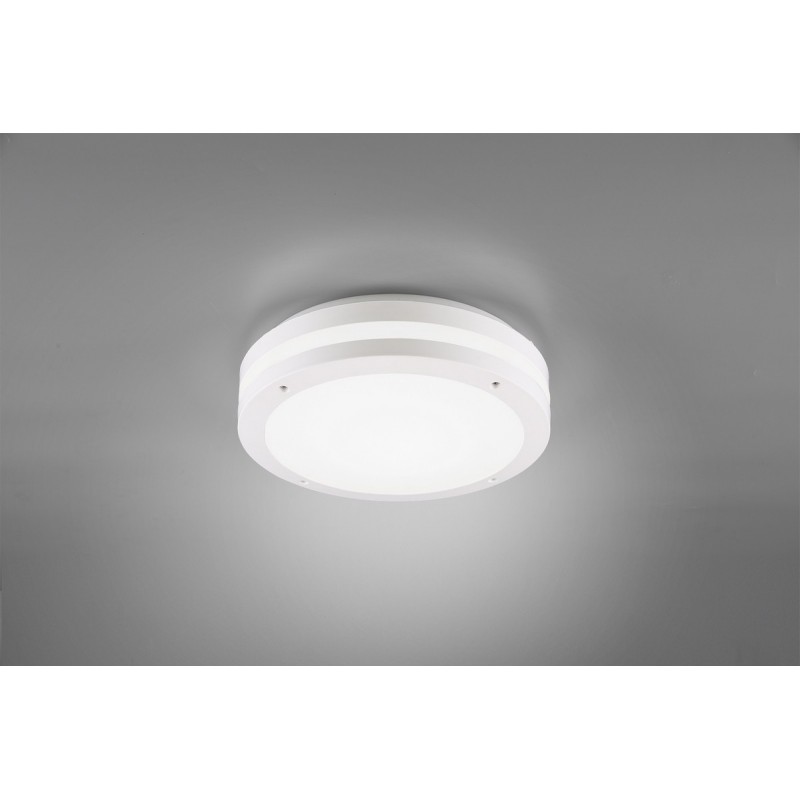 42,95 € Free Shipping | Outdoor lamp Reality Kendal 12W 3000K Warm light. Ø 30 cm. Ceiling light. Integrated LED Terrace and garden. Modern Style. Plastic and polycarbonate. White Color