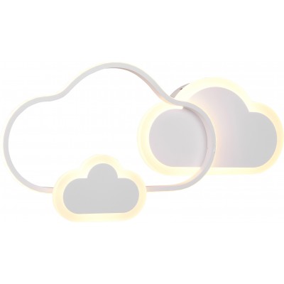 153,95 € Бесплатная доставка | Детская лампа Reality Cloudy 29W 3000K Теплый свет. 52×25 cm. Многоцветный светодиод RGBW с регулируемой яркостью. Дистанционное управление. Потолочный и настенный монтаж Металл. Белый Цвет