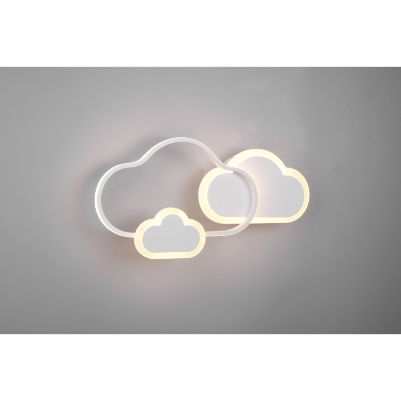 151,95 € Free Shipping | Indoor ceiling light Reality Cloudy 29W 3000K Warm light. 52×25 cm. Dimmable multicolor RGBW LED. Remote control. Ceiling and wall mounting Living room and bedroom. Modern Style. Metal casting. White Color
