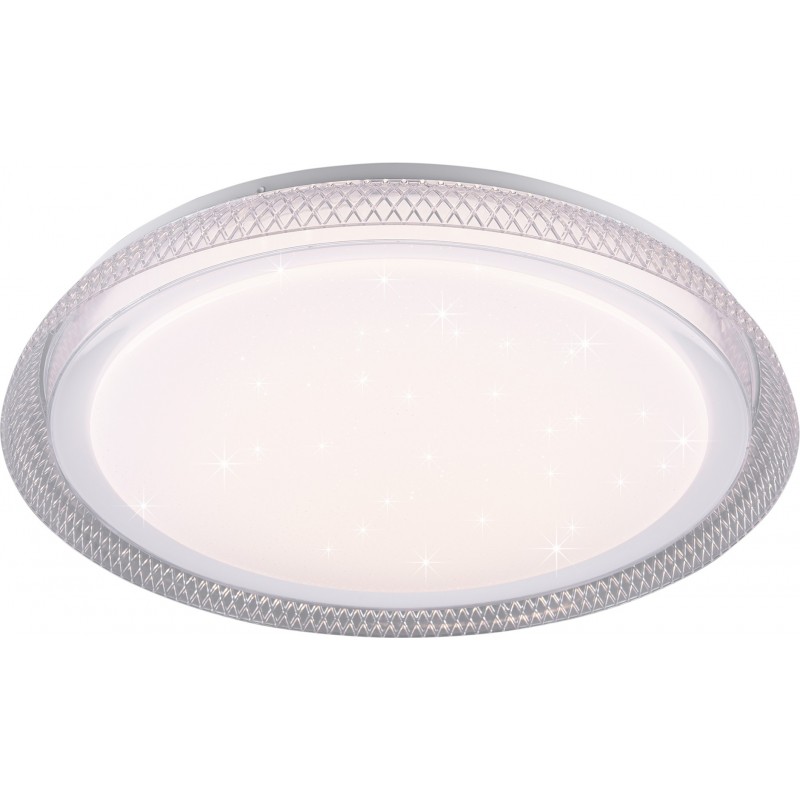79,95 € Free Shipping | Indoor ceiling light Reality Heracles 24W Round Shape Ø 50 cm. Star effect. Dimmable multicolor RGBW LED. Remote control Living room and bedroom. Modern Style. Plastic and Polycarbonate. White Color