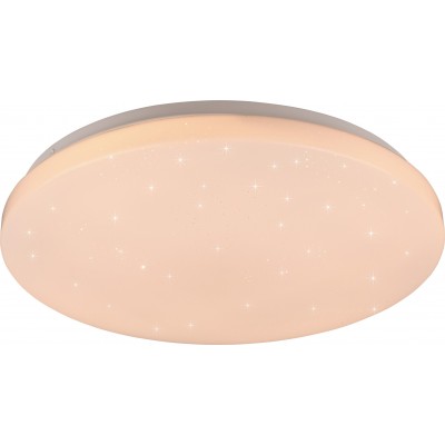 59,95 € Free Shipping | Indoor ceiling light Reality Kira 18W Round Shape Ø 38 cm. Star effect. Dimmable multicolor RGBW LED. Remote control Living room and bedroom. Modern Style. Plastic and Polycarbonate. White Color