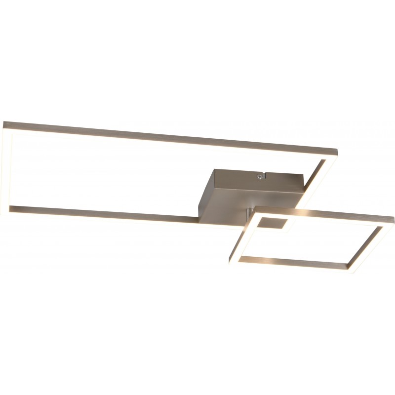 89,95 € Free Shipping | Ceiling lamp Reality Padella 25W 3000K Warm light. Rectangular Shape 63×37 cm. Dimmable LED. Directional light Living room and bedroom. Modern Style. Metal casting. Matt nickel Color