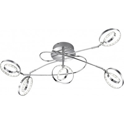 Chandelier Reality Prater 4.5W 3000K Warm light. Angular Shape 62×47 cm. Integrated LED Living room and bedroom. Modern Style. Metal casting. Plated chrome Color