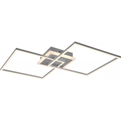 吸顶灯 Reality Arribo 29W 3000K 暖光. 正方形 形状 61×61 cm. 可调光多色 RGBW LED。 遥控 客厅 和 卧室. 现代的 风格. 金属. 灰色的 颜色