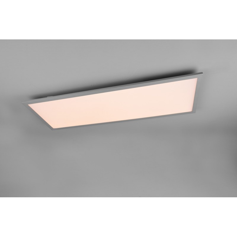 104,95 € Free Shipping | Indoor ceiling light Reality Gamma 33.5W 80×30 cm. Dimmable multicolor RGBW LED. Remote control. Ceiling and wall mounting Living room and bedroom. Modern Style. Metal casting. Gray Color