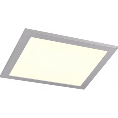 Indoor ceiling light Reality Alima 15W Square Shape 30×30 cm. Dimmable multicolor RGBW LED. WiZ Compatible Living room and bedroom. Modern Style. Plastic and Polycarbonate. Gray Color