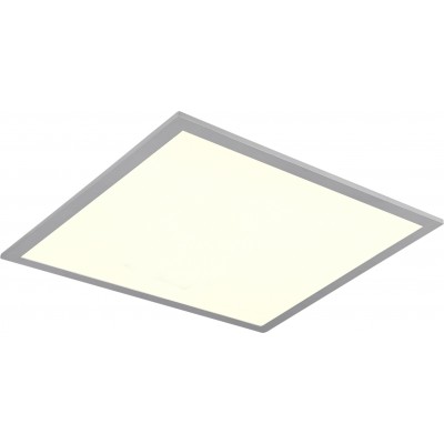 Indoor ceiling light Reality Alima 22W Square Shape 50×50 cm. Dimmable multicolor RGBW LED. WiZ Compatible Living room and bedroom. Modern Style. Plastic and Polycarbonate. Gray Color