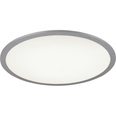 151,95 € Free Shipping | Indoor ceiling light Reality Alima 22W Round Shape Ø 50 cm. Dimmable multicolor RGBW LED. WiZ Compatible Living room and bedroom. Modern Style. Plastic and Polycarbonate. Gray Color