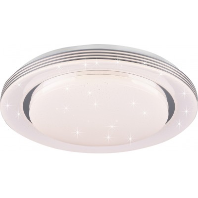 101,95 € Free Shipping | Indoor ceiling light Reality Atria 22W Round Shape Ø 48 cm. Star effect. Dimmable multicolor RGBW LED. Remote control Living room and bedroom. Modern Style. Plastic and Polycarbonate. White Color