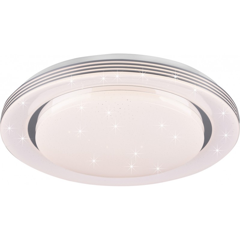 101,95 € Free Shipping | Indoor ceiling light Reality Atria 22W Round Shape Ø 48 cm. Star effect. Dimmable multicolor RGBW LED. Remote control Living room and bedroom. Modern Style. Plastic and Polycarbonate. White Color