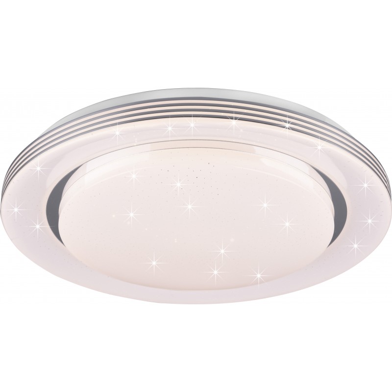 147,95 € Free Shipping | Indoor ceiling light Reality Atria 22.5W Round Shape Ø 58 cm. Star effect. Dimmable multicolor RGBW LED. Remote control Living room and bedroom. Modern Style. Plastic and Polycarbonate. White Color