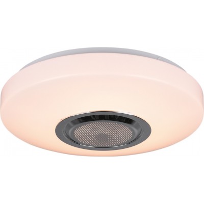 Indoor ceiling light Reality Maia 10W 3000K Warm light. Ø 33 cm. Dimmable multicolor RGBW LED. Remote control. Bluetooth speaker. Ceiling and wall mounting Living room and bedroom. Modern Style. Plastic and Polycarbonate. White Color