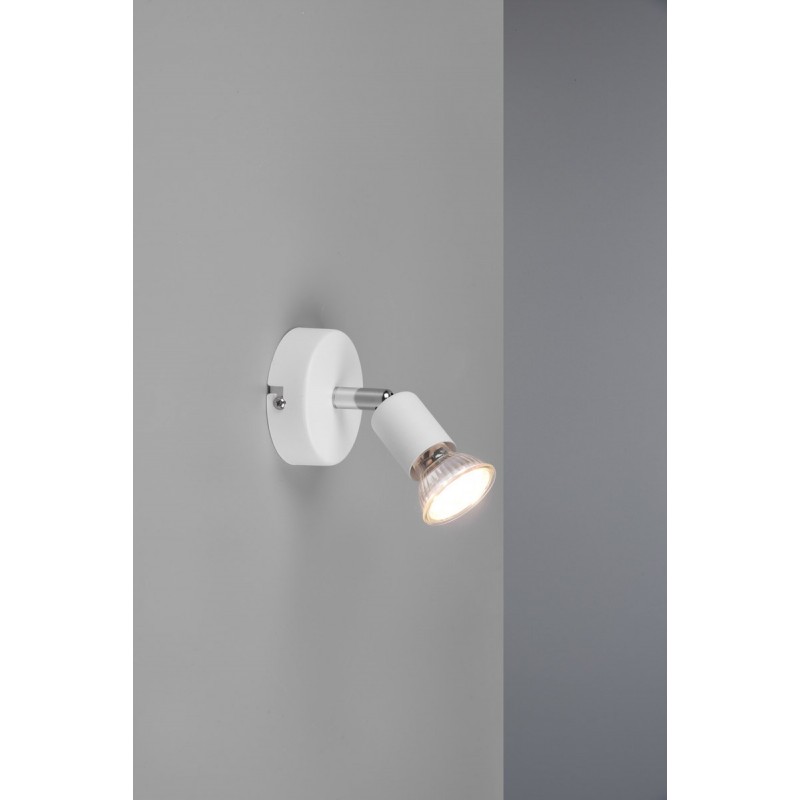 7,95 € Free Shipping | Indoor spotlight Reality Paris Ø 8 cm. Living room and bedroom. Modern Style. Metal casting. White Color