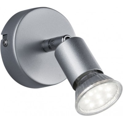 6,95 € Envio grátis | Luz de parede interna Reality Paris 3W 3000K Luz quente. Ø 8 cm. Sala de estar e quarto. Estilo moderno. Metais. Cor cinza