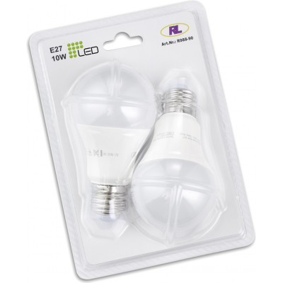 Lâmpada LED Reality Bombilla 10W E27 LED 3000K Luz quente. Ø 6 cm. Estilo moderno. Plástico e Policarbonato. Cor branco