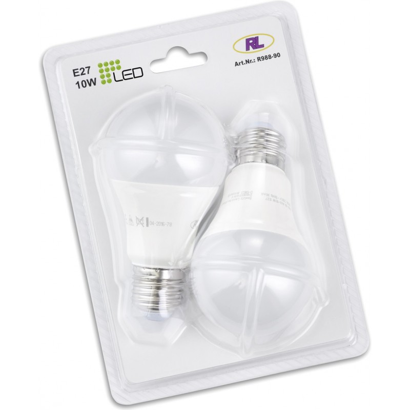 10,95 € Envío gratis | Bombilla LED Reality Bombilla 10W E27 LED 3000K Luz cálida. Ø 6 cm. Plástico y policarbonato. Color blanco