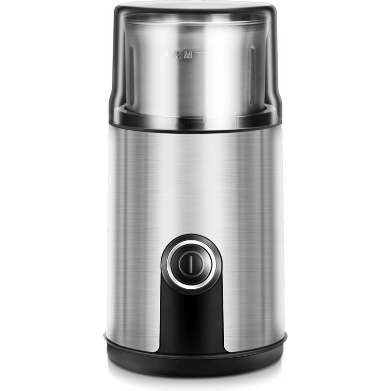 27,95 € Free Shipping | Kitchen appliance 200W 20×10 cm. Electric and compact grinder for coffee, spices, seeds and grains. Removable. stainless steel blades ABS and Stainless steel. Stainless steel and black Color