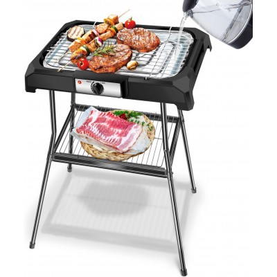 Kitchen appliance 2000W 88×54 cm. Electric barbecue and Grill. Removable tray. Anti smoke for indoor use. non-stick surface Black Color