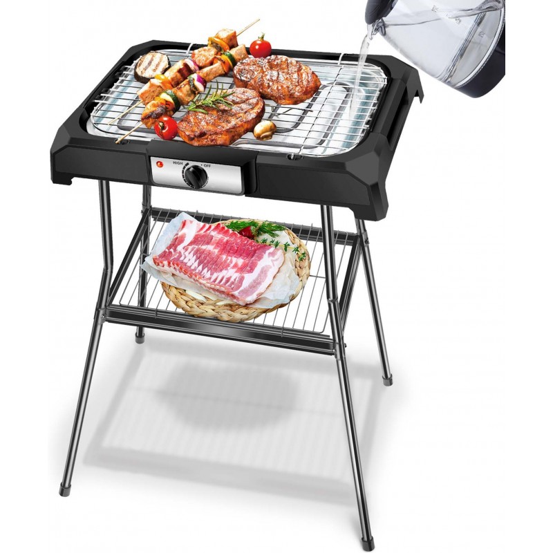 52,95 € Free Shipping | Kitchen appliance 2000W 88×54 cm. Electric barbecue and Grill. Removable tray. Anti smoke for indoor use. non-stick surface Black Color