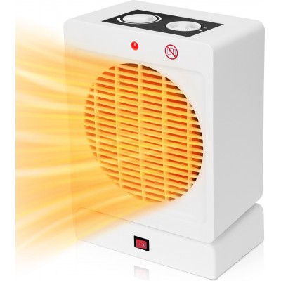 Calefactor 2000W 34×21 cm. Mini calefactor de aire. Oscilación PMMA. Color negro