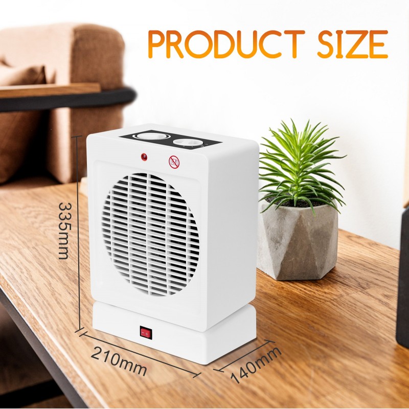 26,95 € Free Shipping | Heater 2000W 34×21 cm. Mini air heater. Oscillation PMMA. Black Color