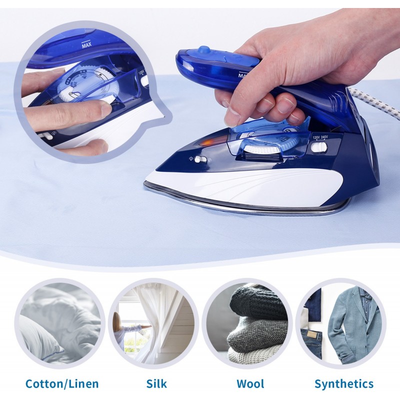 19,95 € Free Shipping | Home appliance 1100W 20×10 cm. Steam iron. Folding handle for travel use ABS, PMMA and Polycarbonate. Blue Color