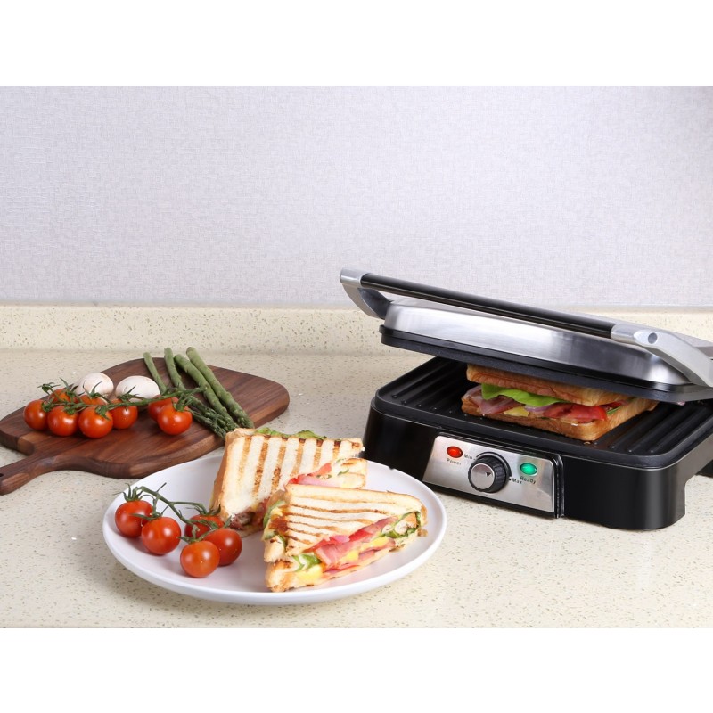 39,95 € Free Shipping | Kitchen appliance 1500W 32×28 cm. Grill grill. Grill and sandwich maker Black Color