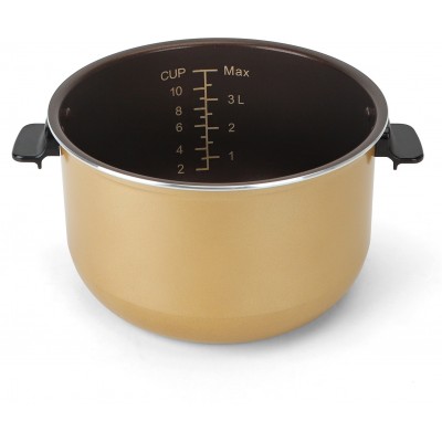 Kitchen appliance 24×24 cm. Pot bucket. Pressure cooker accessory. Non-stick coating. 5 liters Aluminum. Champagne Color
